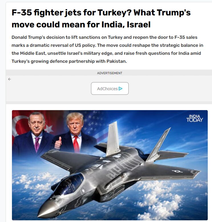 ABD’nin Türkiye’ye F-35 Satma İhtimali Hindistan’ı Çıldırttı! “Gerekirse Türkiye’yi Havaya Uçururuz” Ekran goruntusu 2026 07 13 142754 - Marmara Bölge Gazetesi