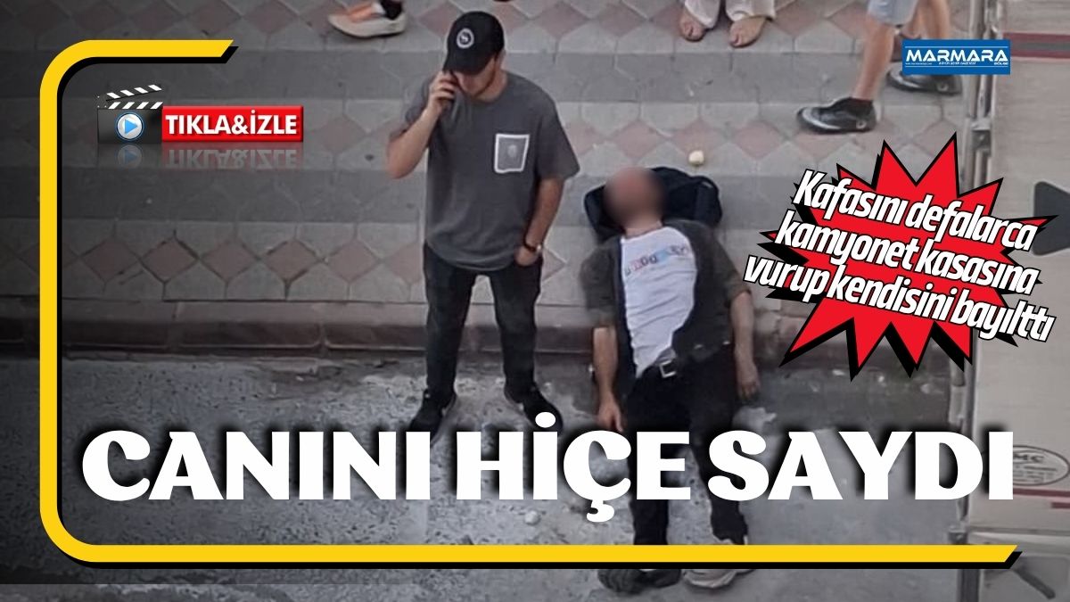 Arnavutköy’de bir şahıs, iddiaya göre alkolün etkisiyle kafasını defalarca park