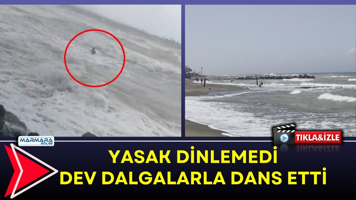 Meteorolojinin kuvvetli fırtına uyarısında bulunduğu Hatay’da dev dalgalar kıyı şeridini
