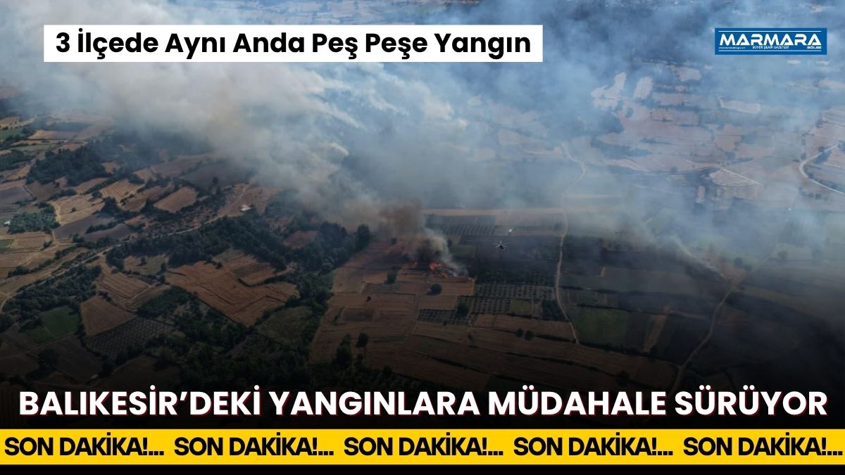 Balıkesir'de aynı gün içerisinde üç farklı noktada çıkan yangınlar nedeniyle