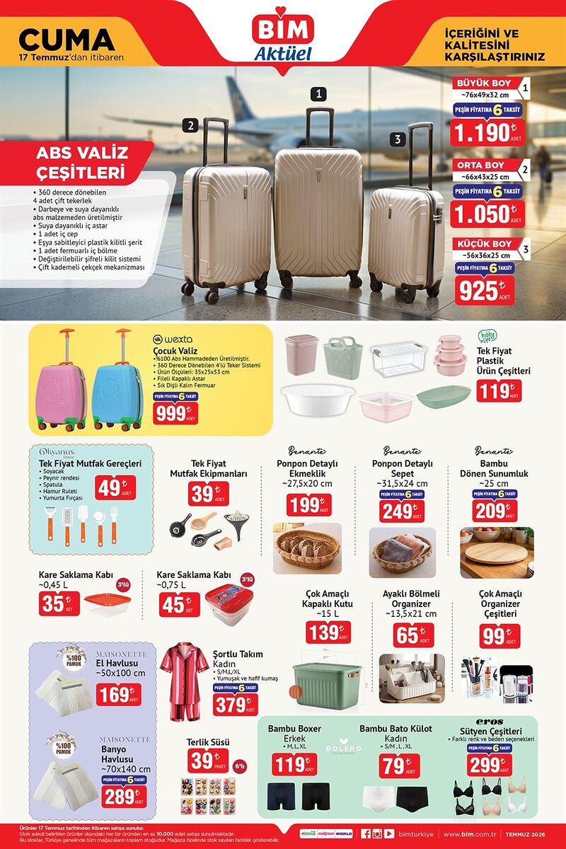 BİM'de 17 Temmuz Aktüel Ürünler Raflarda! Valiz Setleri ve Mutfak Ürünleri Dikkat Çekiyor s 885eb30550b48f0c4101220fd945d079a08e9dc1 - Marmara Bölge Gazetesi