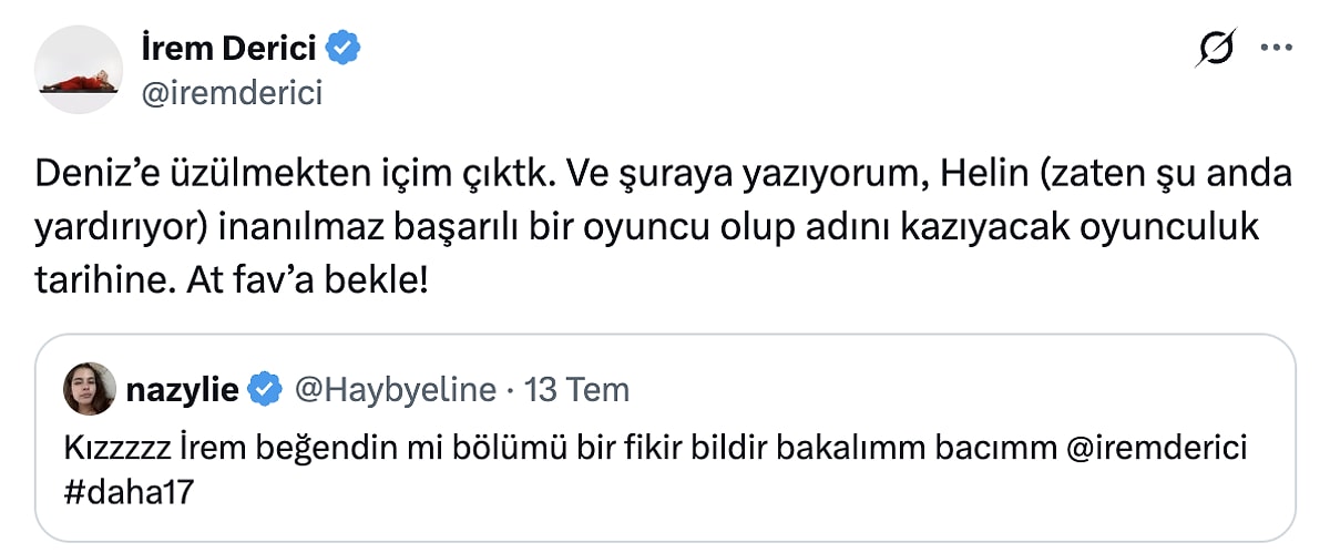 İrem Derici, Daha 17’nin Genç Oyuncusuna Hayran Kaldı s b2177bd23692d69779f19df1a5a5086521e3b167 - Marmara Bölge Gazetesi