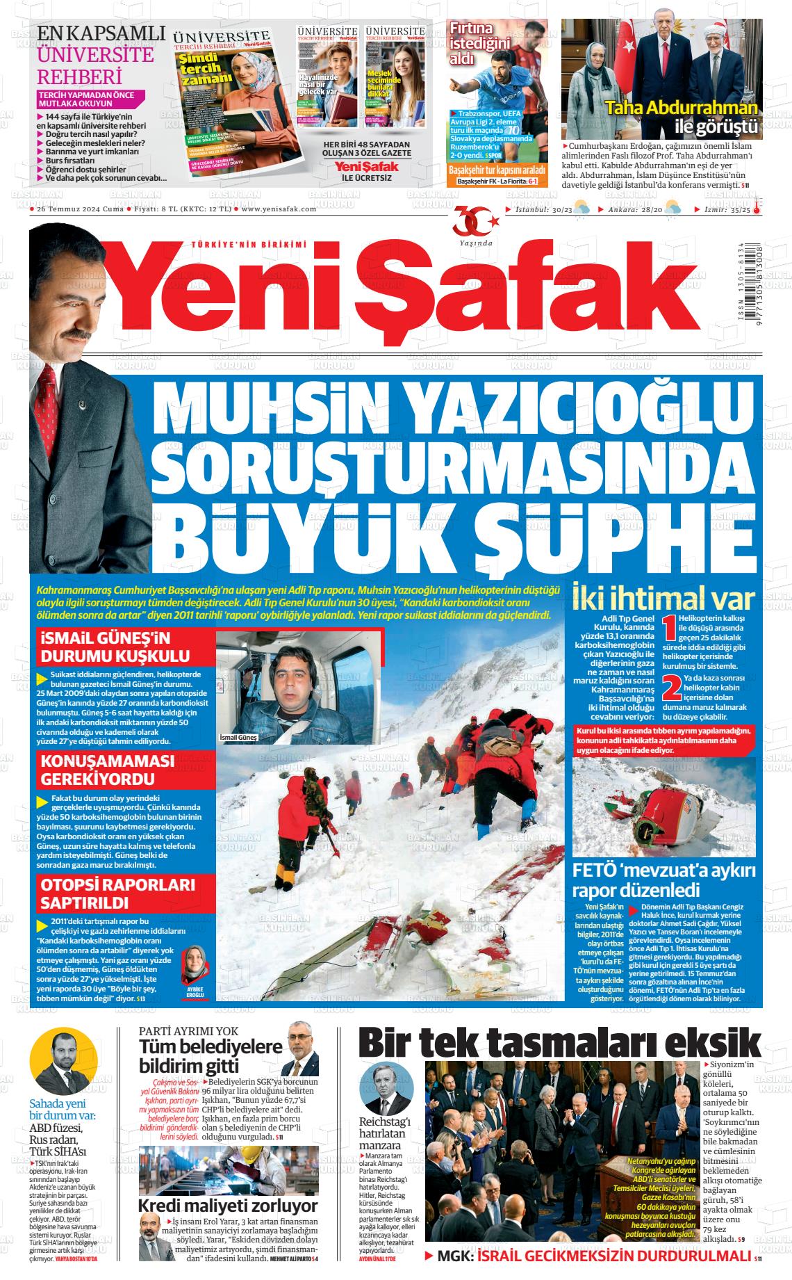yeni safak 26 temmuz 2024 tarihli gazetesi B - Marmara Bölge: Balıkesir Son Dakika Haberleri ile Hava Durumu